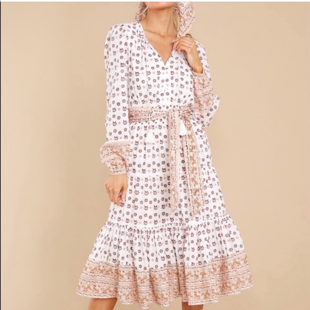 CLEOBELLA Blakely Midi Dress with Belt Tie Bohemian Size small NWT